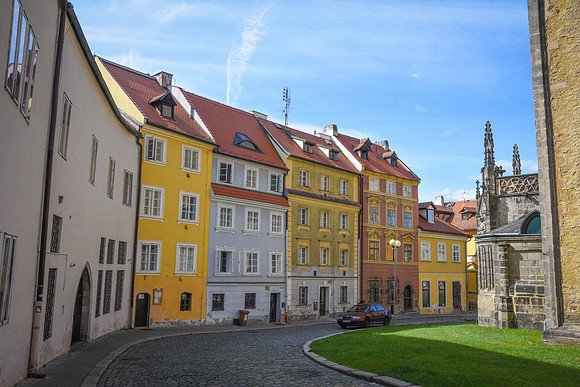 Cobblestone Street in Cheb