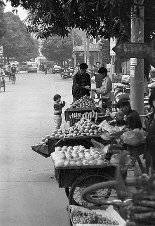 Shopping with Dad, Nanning, China 1999