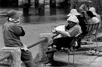 Japanese workers on break