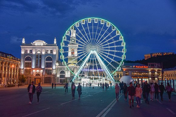 Giant Ferris Wheel at Night