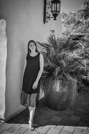 Anel in the Garden B&W