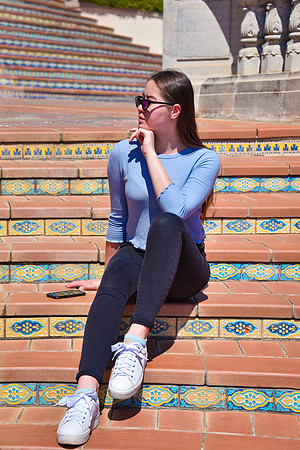 Anel on  Hearst Castle steps