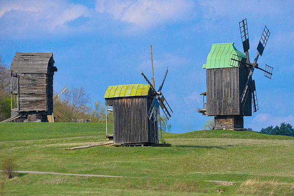Ukrainian Windmills at Museum of Folk Architecture
